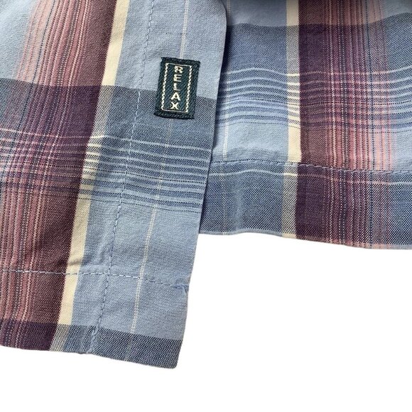 Tommy Bahama Short Sleeve Blue Plaid Shirt Button Down Mens Size L 100% Tencell - Picture 7 of 10